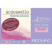 Fabriano Artistico Watercolor Notebook Extra White Grana Satinata Hot Pressed 300gr, 31x41 cm 20 Pages