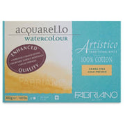 Fabriano Artistico Watercolor Notebook Traditional White Grana Fina Cold Pressed 300gr, 18x26 cm 20 Pages