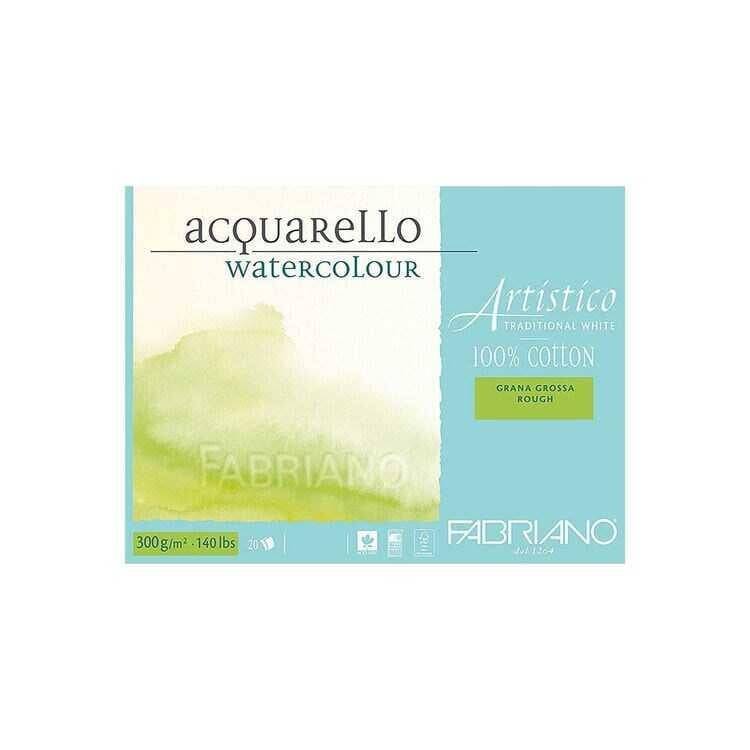 Fabriano Artistico Watercolor Notebook Traditional White Grana Grossa Rough 300gr, 18x26 cm 20 Pages