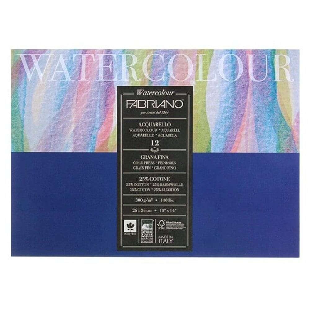 Fabriano Watercolor Studio Suluboya Blok 300Gr. 26x36cm 12 Yaprak