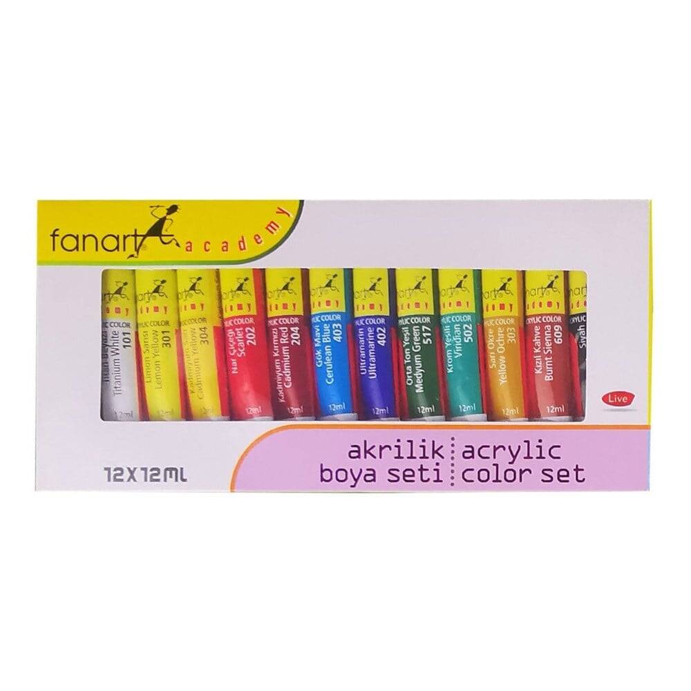 Fanart Akademi Akrilik Boya Seti 12x12 ml