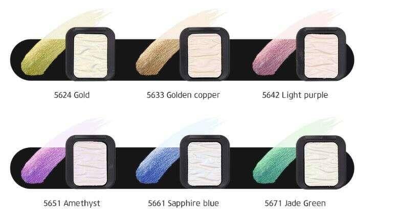 Finetec Iridescent Colors Watercolor Set 6 Colors F5600