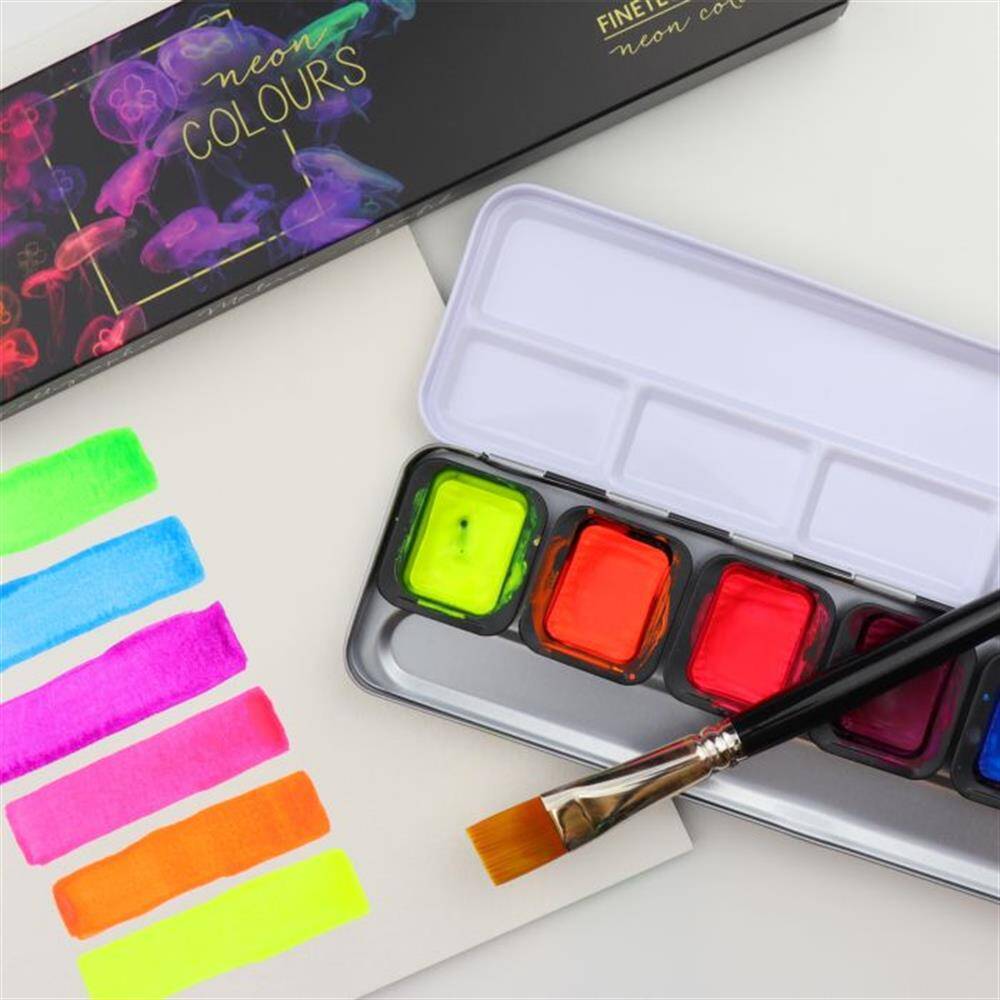 Finetec Neon Colors Watercolor Set 6 Colors FN9000