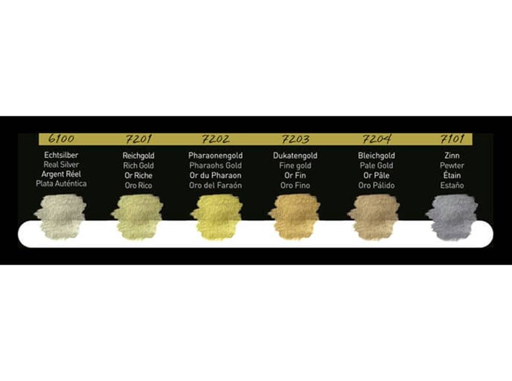 Finetec Premium Pearlescent Color Yaldız Suluboya Seti, 6 colors F7001