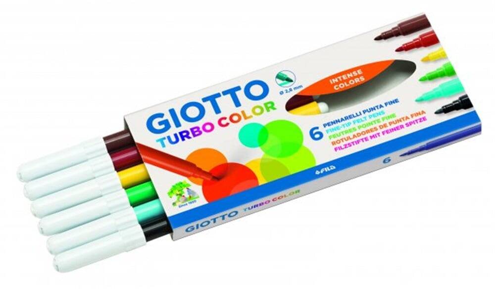 Giotto Turbo Color Felt Tip Pens 6-Pack