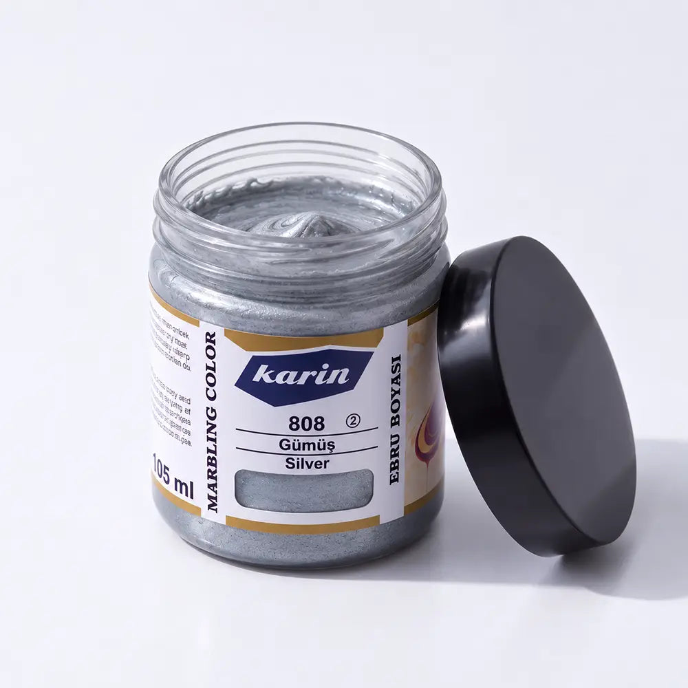 Karin Marbling Paint 808 Silver 105 ml