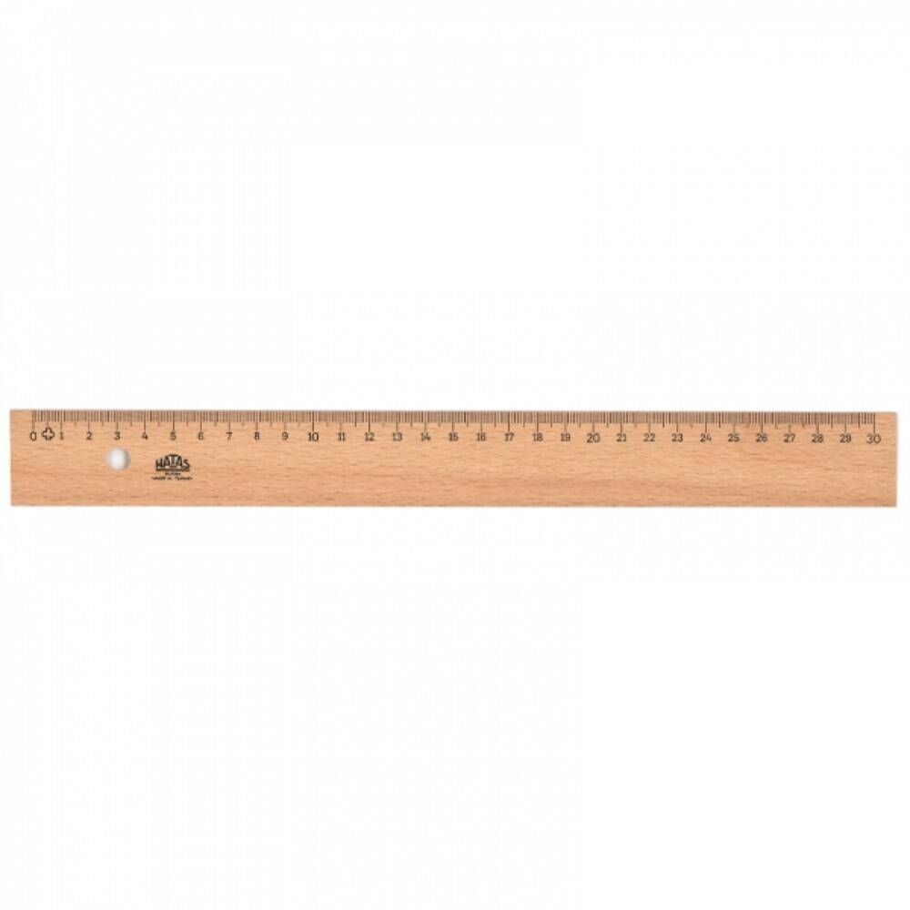 Hatas Wooden Ruler 30 Cm