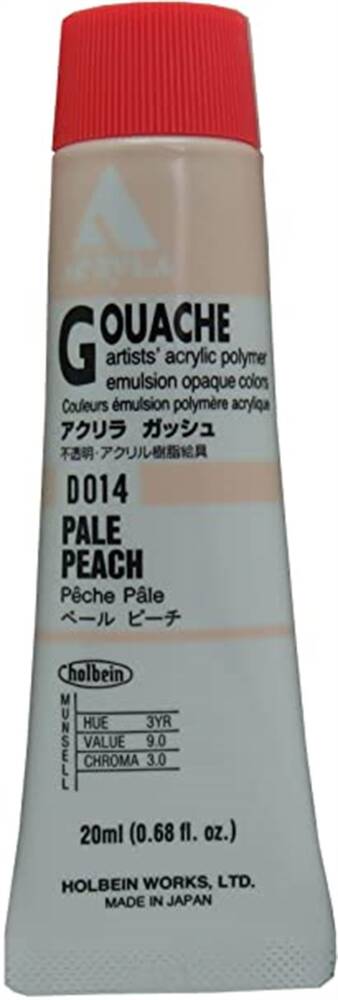 Holbein Acrylic Gouache Paint 20 ml D014 Pale Peach