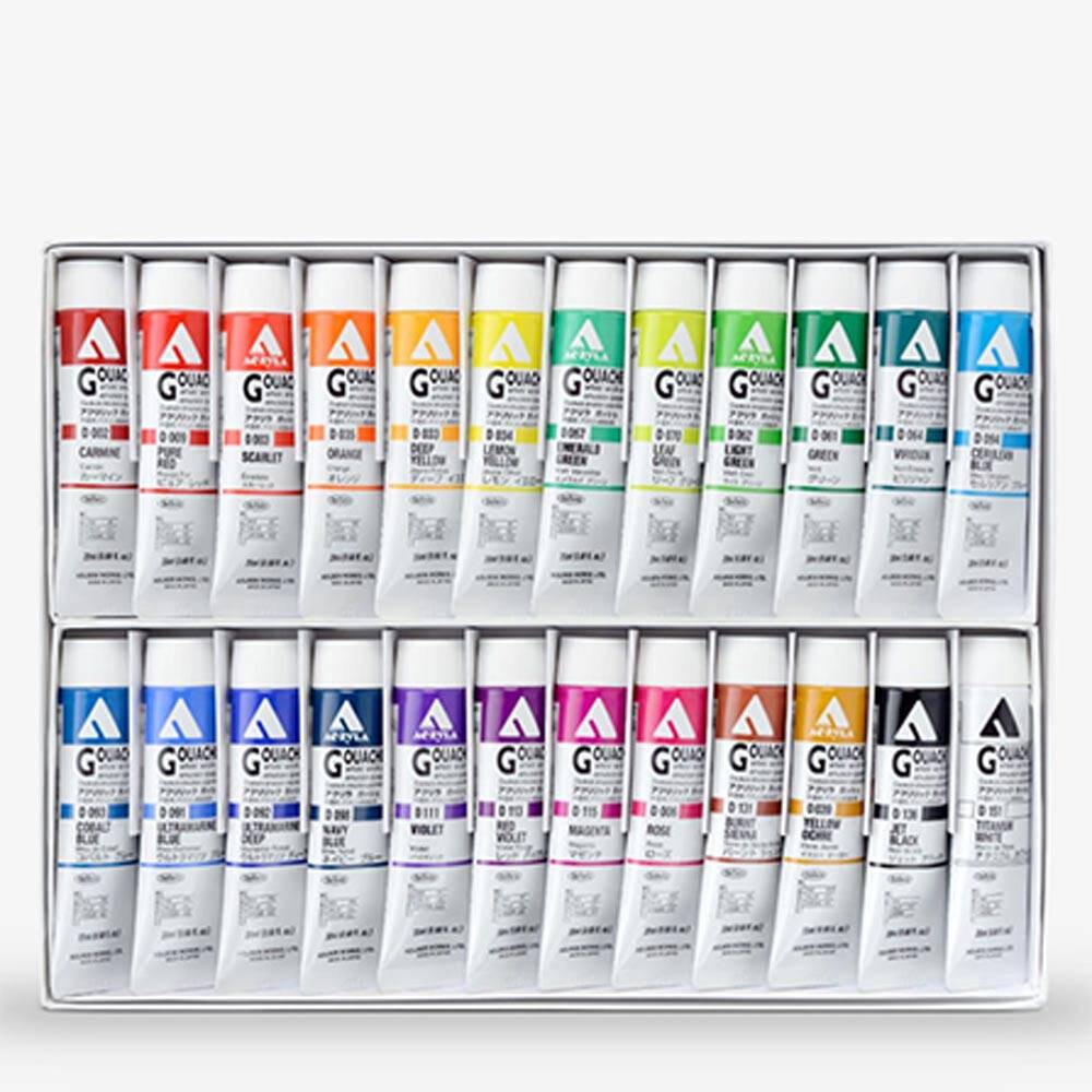 Holbein Acrylic Gouache Paint Set 24 Colors