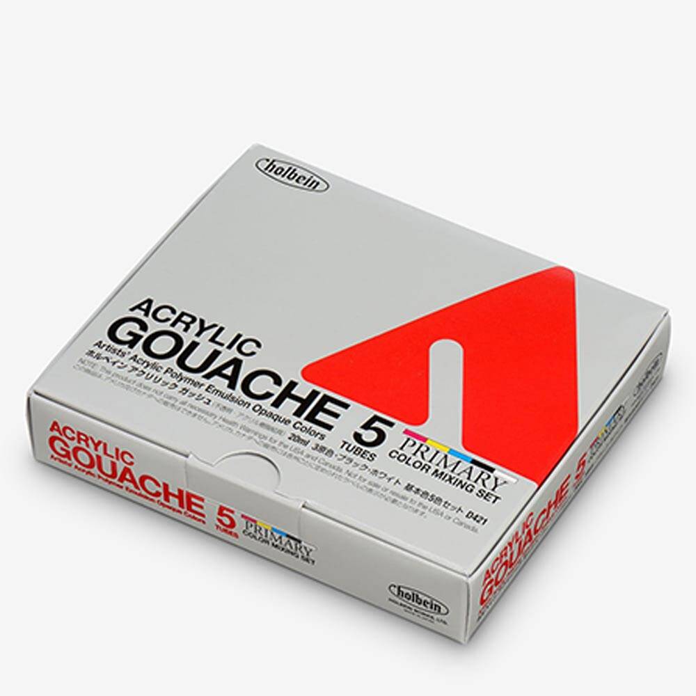 Holbein Acrylic Gouache Paint Set 20 ml x 5 Main Colors