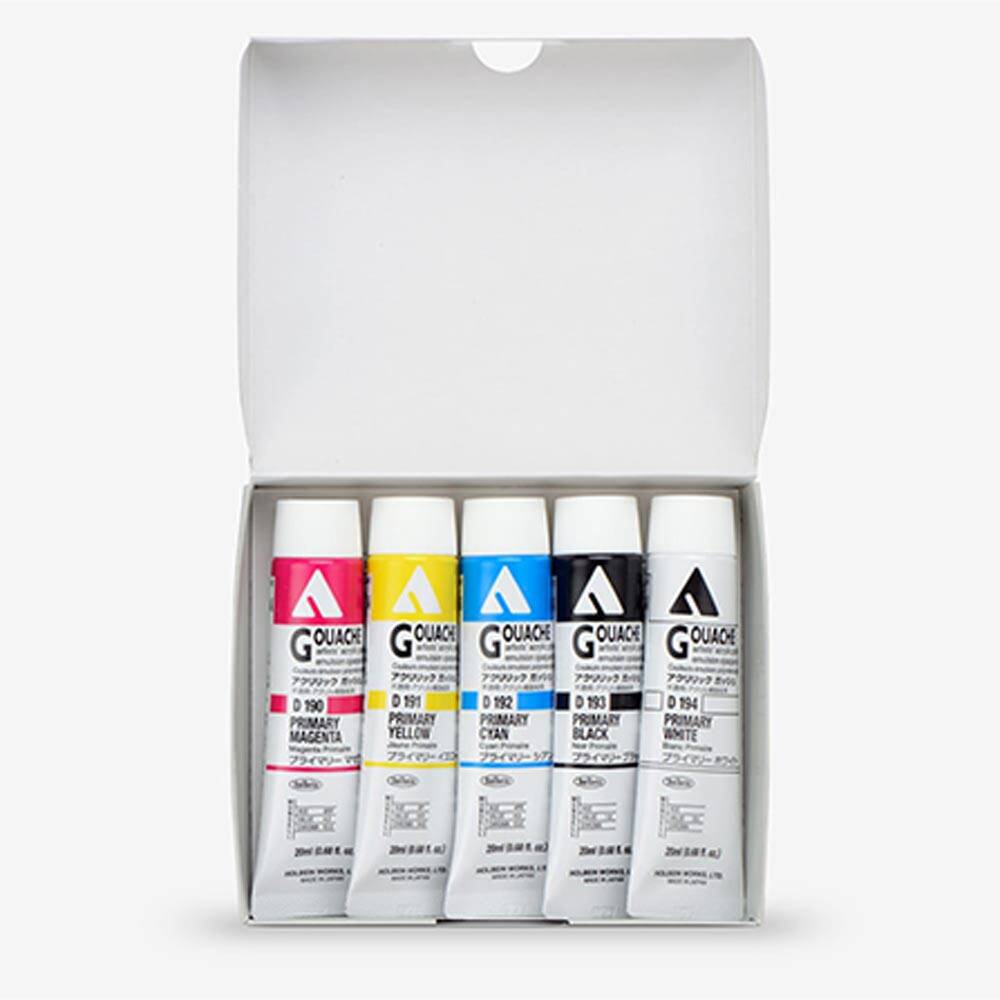 Holbein Acrylic Gouache Paint Set 20 ml x 5 Main Colors