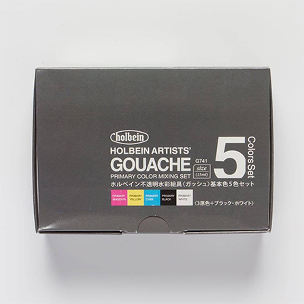 Holbein Gouache Paint Set 15 ml x 5 Main Colors