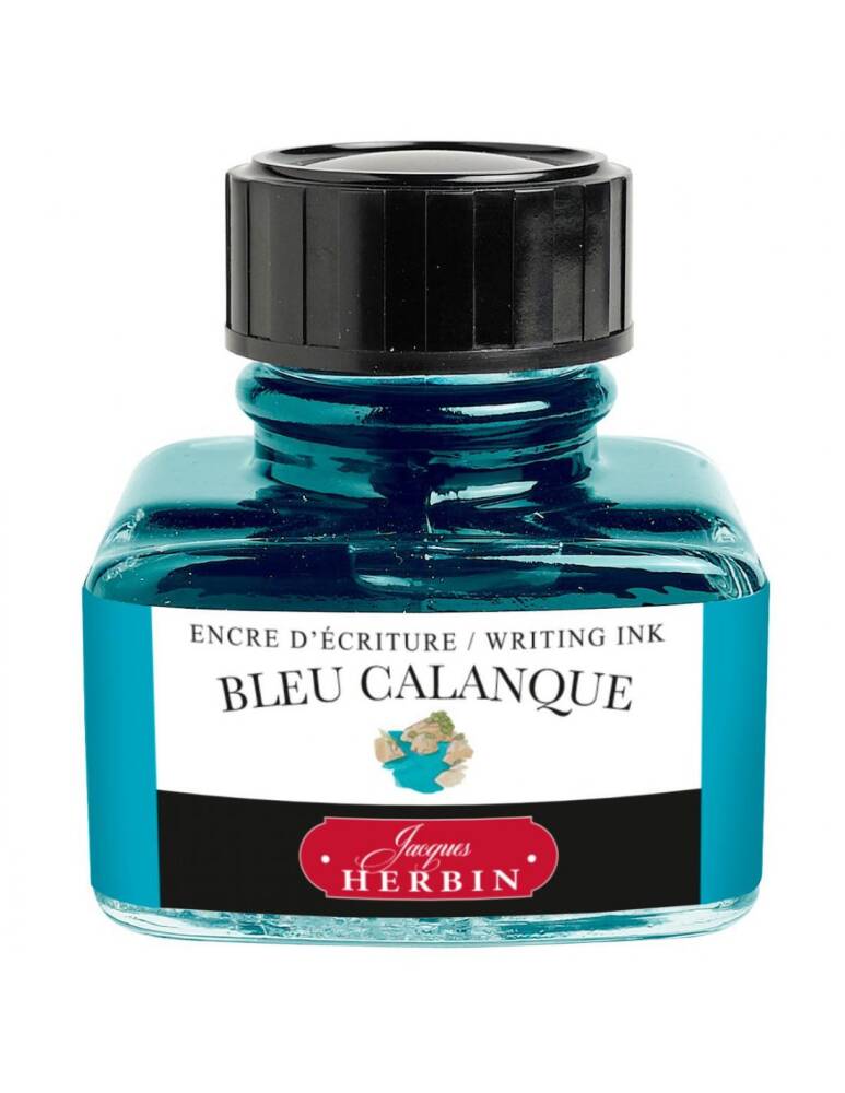 J. Herbin D Fountain Pen Bottle Ink 30 ml 13014T Calanque Blue