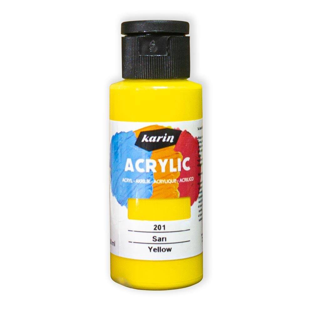 Karin Akrilik Boya 201 Sarı 50 ml