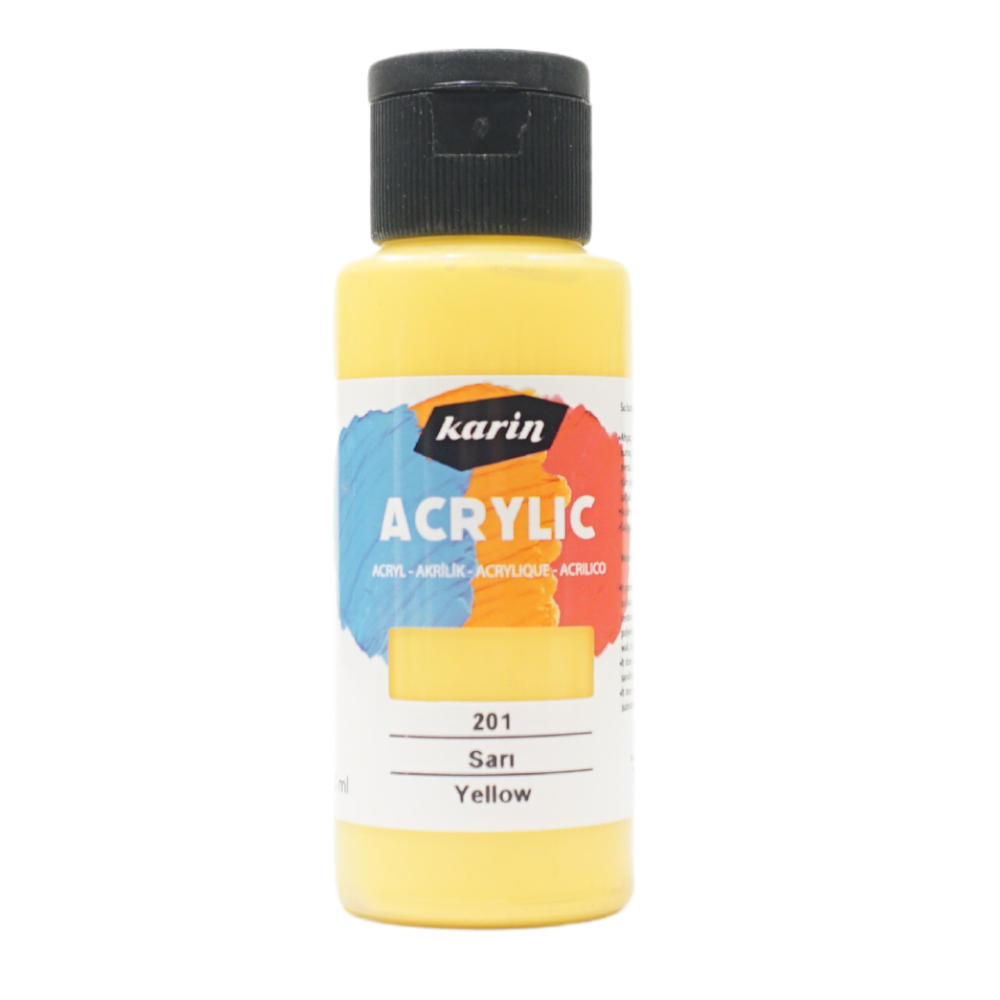 Karin Akrilik Boya 201 Sarı 50 ml