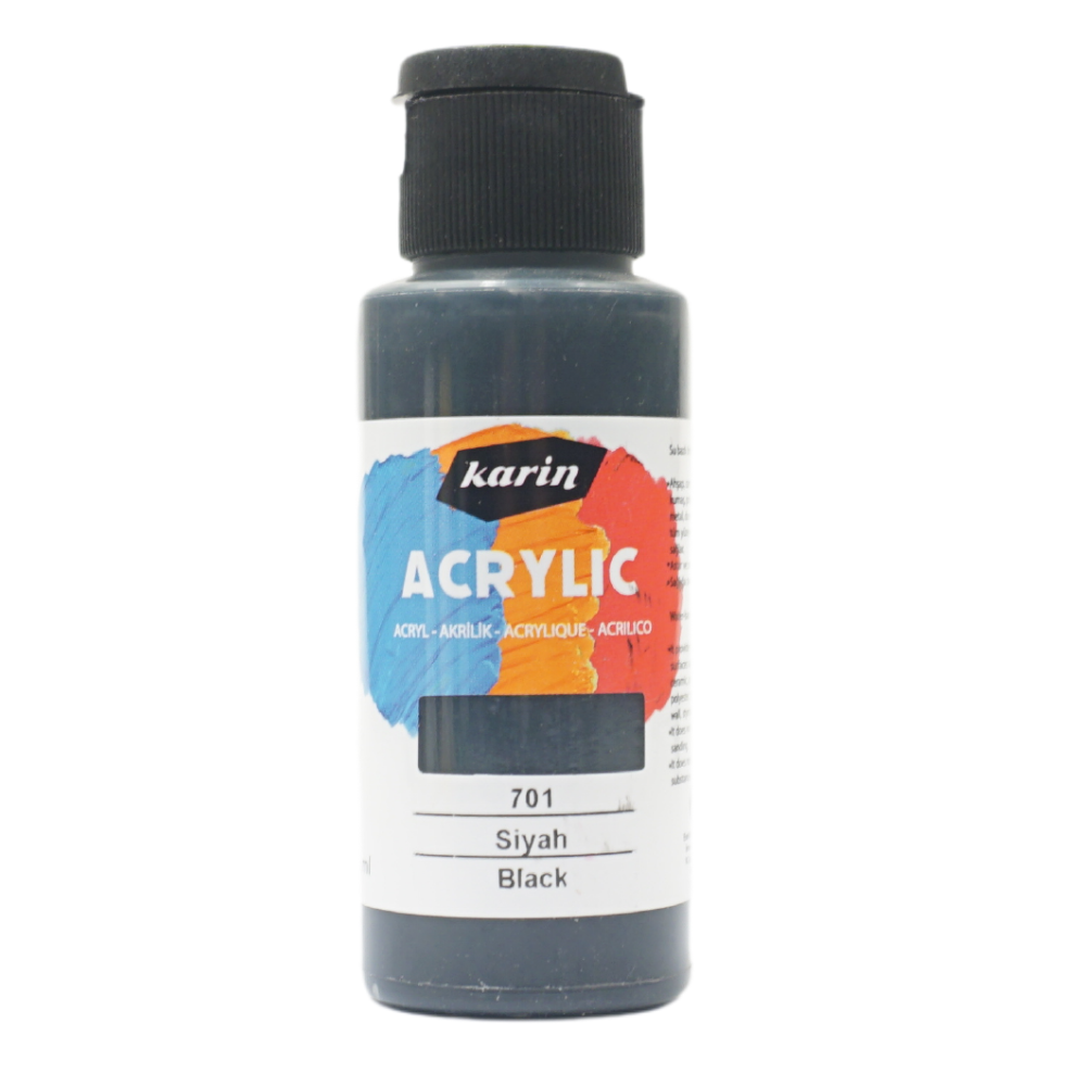 Karin Acrylic Paint 701 Lamp Black 50 ml