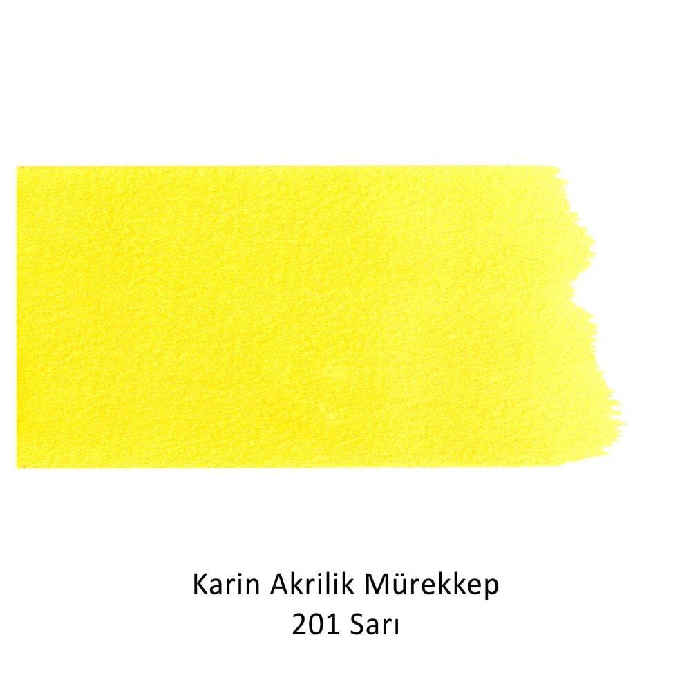 Karin Akrilik Mürekkep 201 Sarı 45 ml
