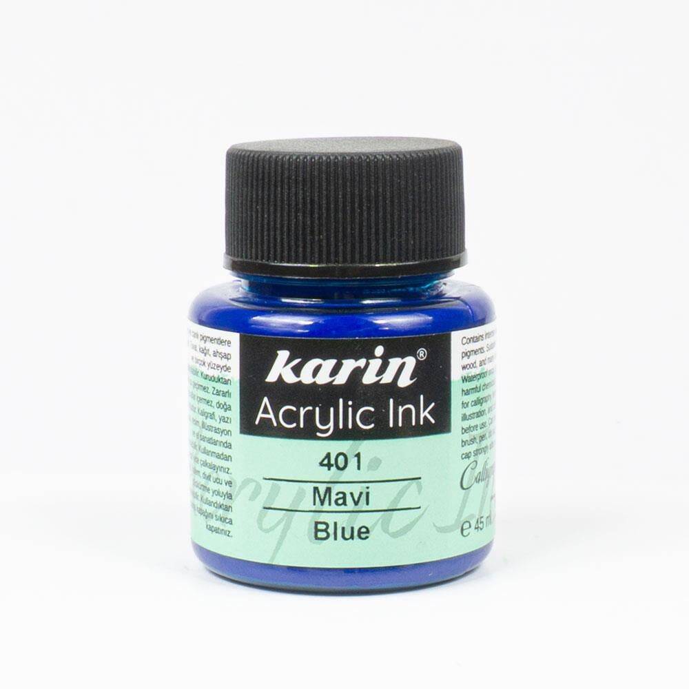 Karin Akrilik Mürekkep 401 Mavi 45 ml