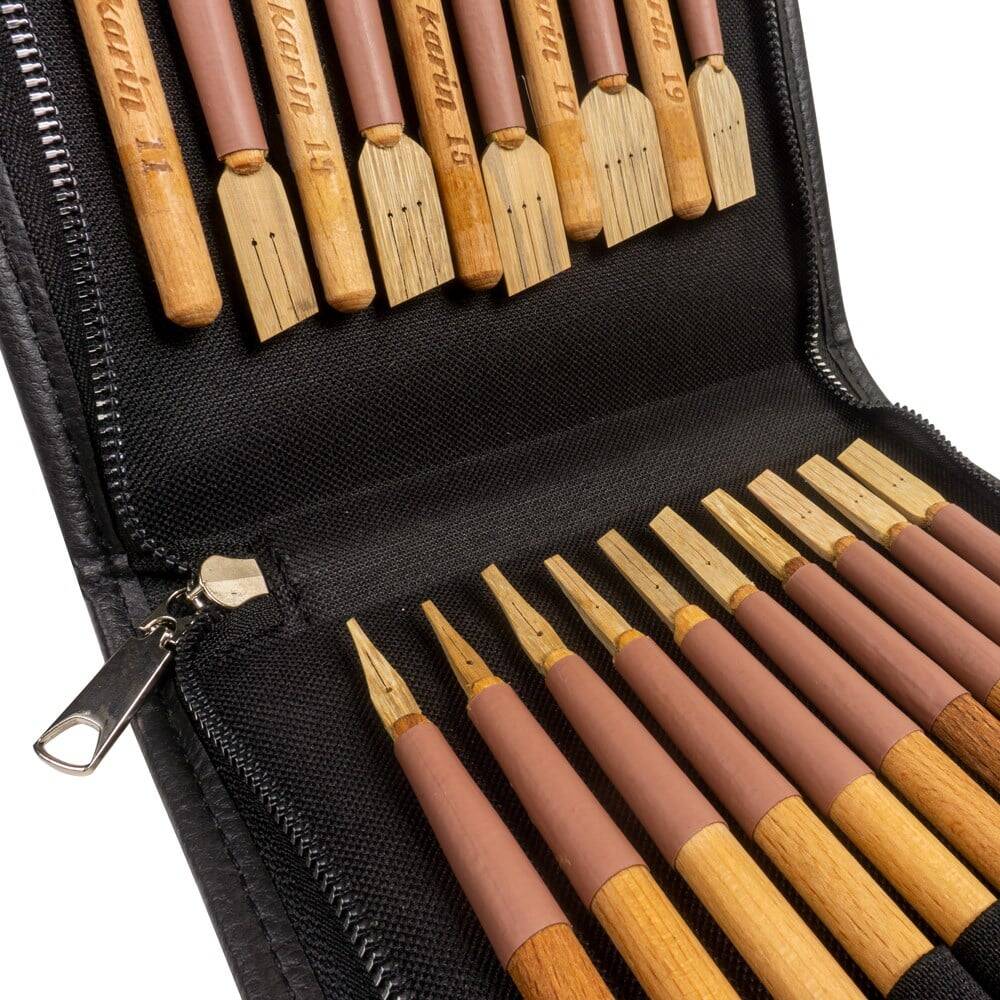 Karin Bambu Ağacı Talik Kalem Seti Çantalı (1 mm - 20 mm)