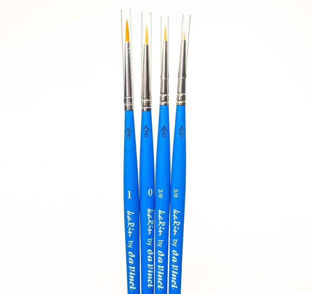 Karin By Da Vinci Multi-Purpose (NAIL ART, ILLUMINATION, MINIATURE, WATERCOLOR, GOUACHE) Brush Set No: 4