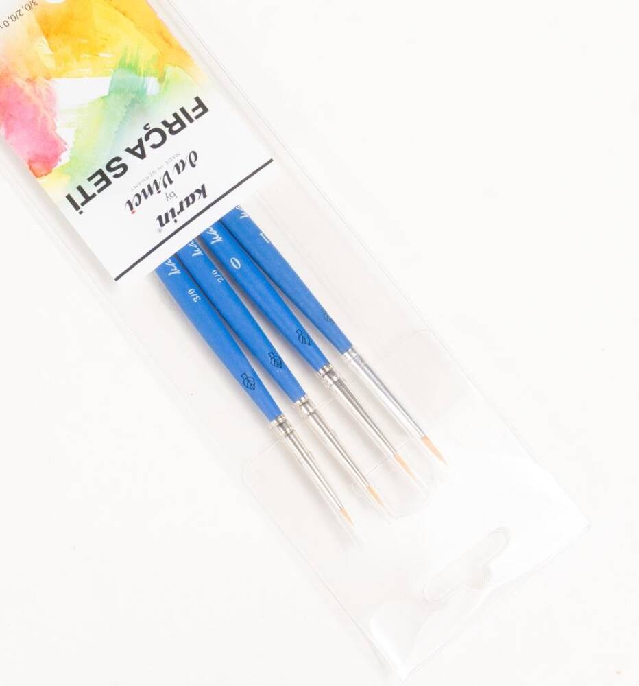 Karin By Da Vinci Multi-Purpose (NAIL ART, ILLUMINATION, MINIATURE, WATERCOLOR, GOUACHE) Brush Set No: 4