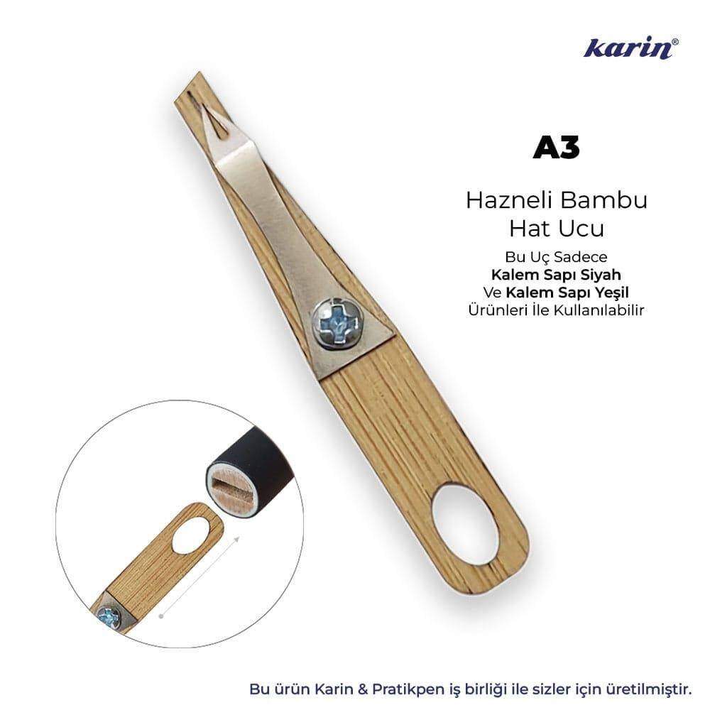 Karin Bamboo Calligraphy Pen Tip with Reservoir A3 3 mm