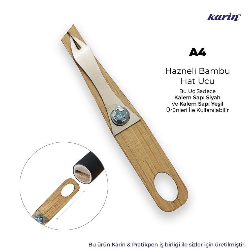 Karin Bamboo Calligraphy Pen Tip with Reservoir A4 4 mm