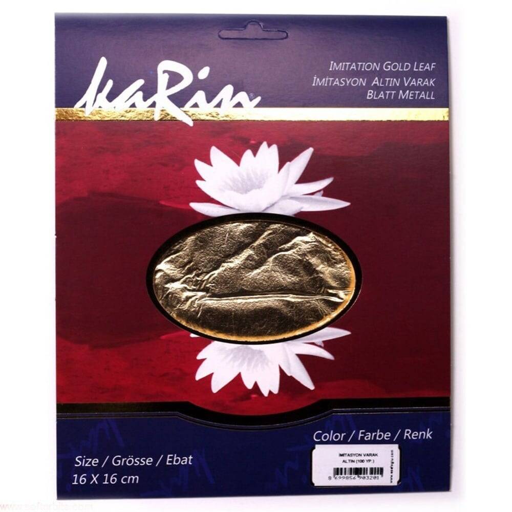 Karin Imitation Gold Leaf 100 Leaves 16 X 16 Cm