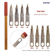 Karin Metal Hat Kalem Seti (Sekiz Uç + Bir Kalem Sapı)