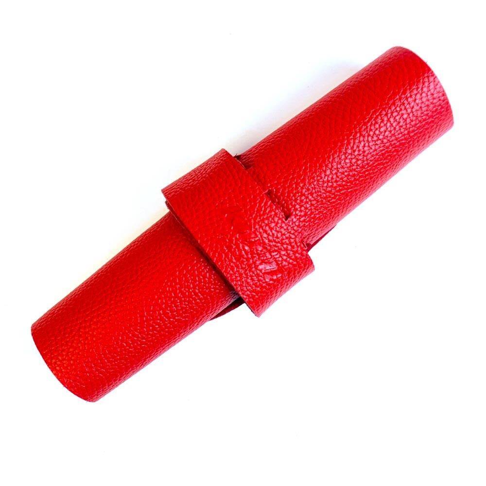 Karin Roll Leather Pen Holder Red 10 Pieces