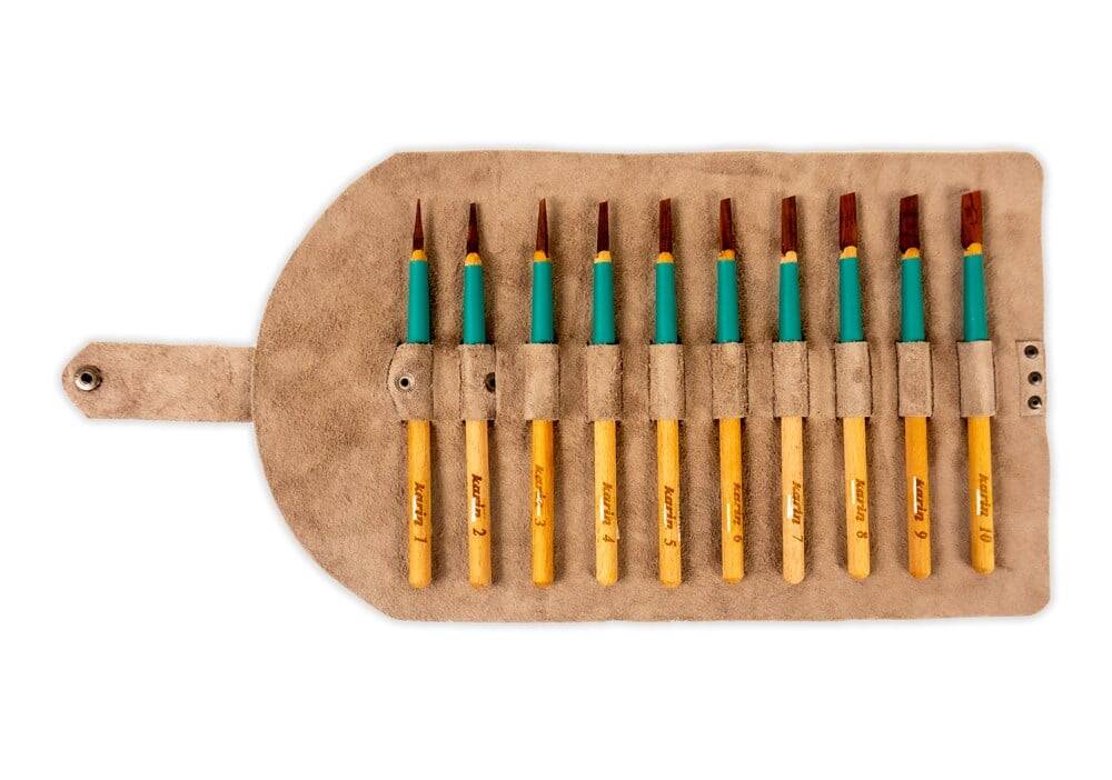 Karin Snakewood Pencil Set with Leather Pen Holder (1 mm - 10 mm)