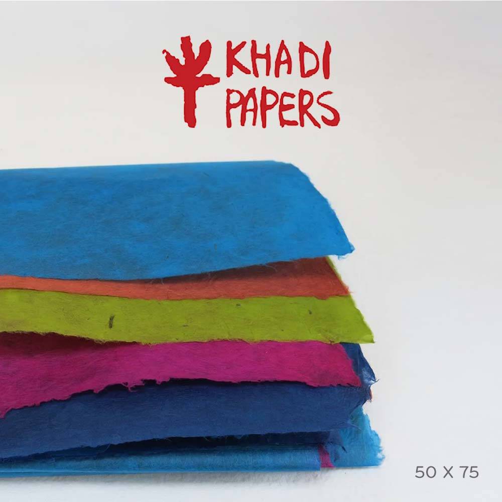 Khadi Natural Lokta Paper Mixed Colors 30 gsm 50x75 cm