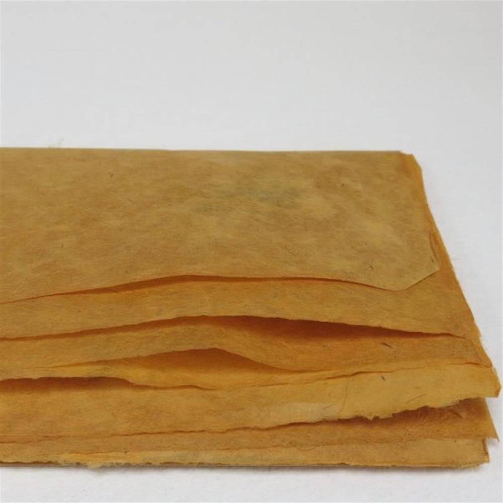 Khadi Natural Lokta Paper Saffron 30 gsm 50x75 cm