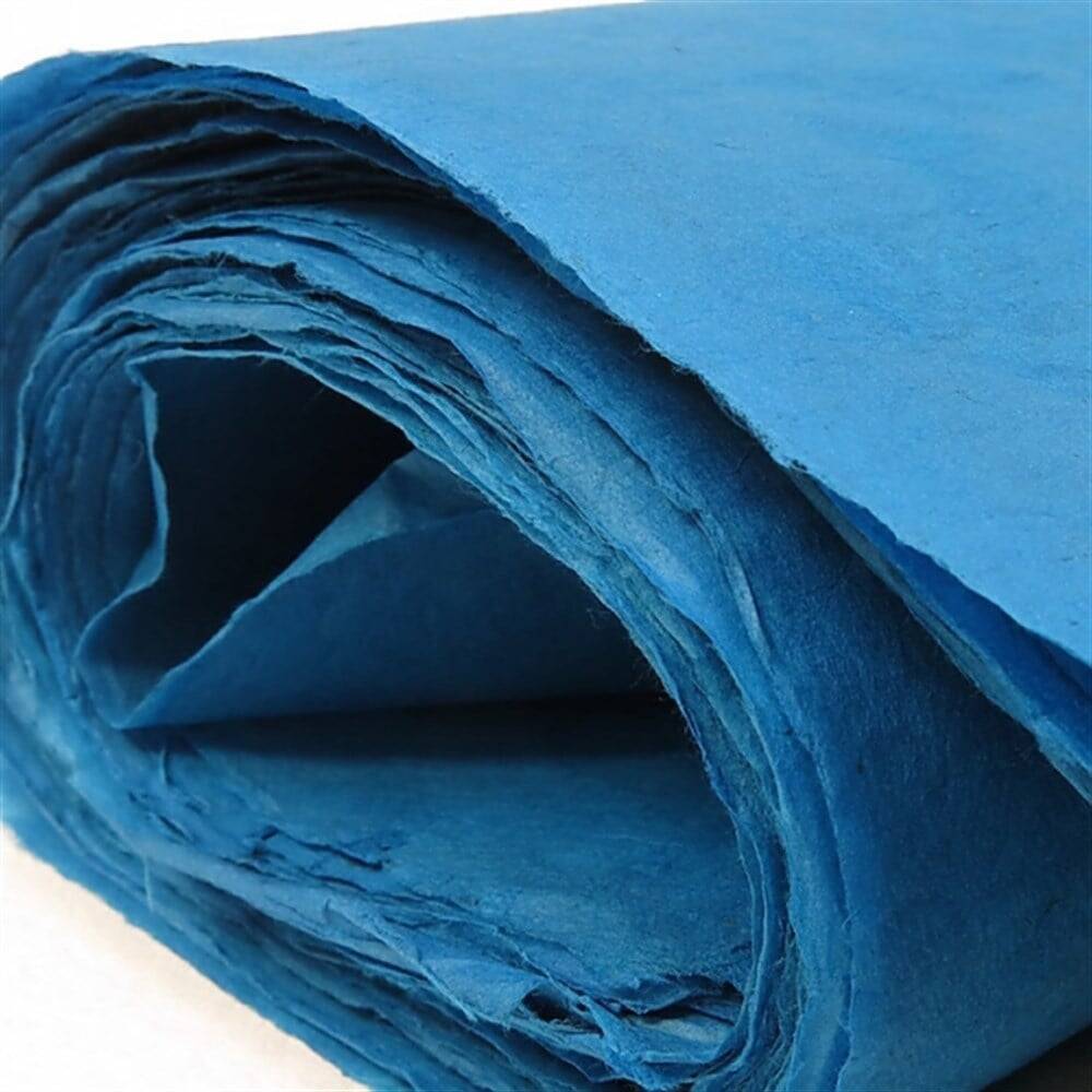 Khadi Nepal Lokta Paper Turquoise 30 gsm 50x75 cm