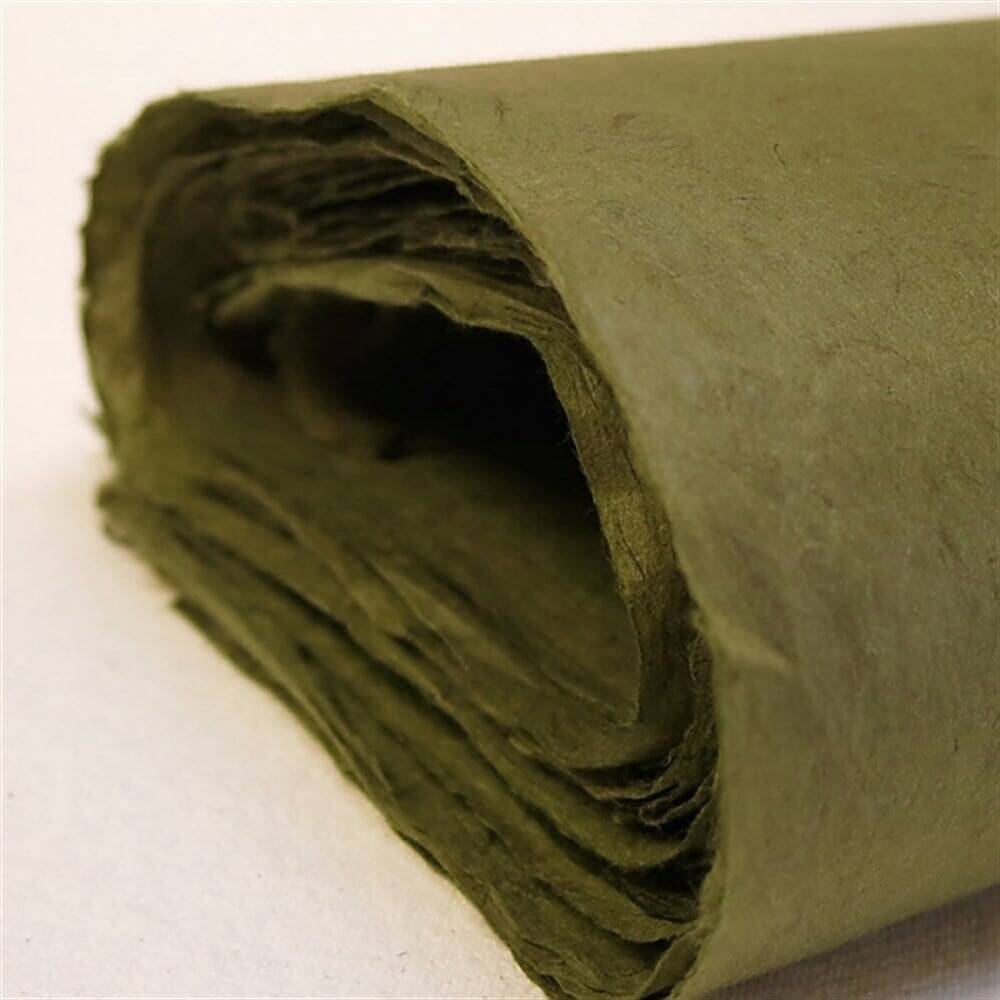 Khadi Nepal Lokta Kağıdı Zeytin Yeşili 30 gsm 50x75 cm