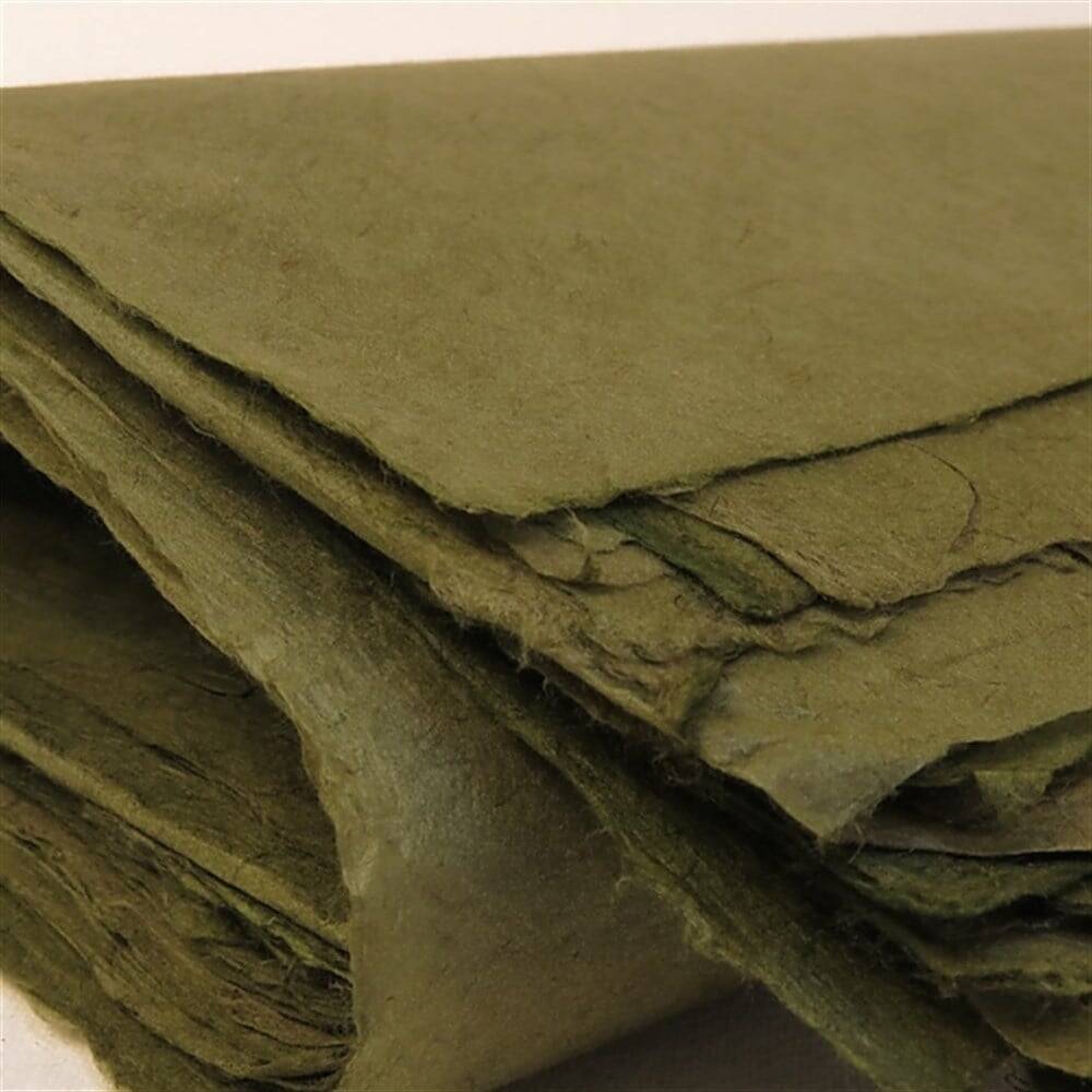 Khadi Nepal Lokta Kağıdı Zeytin Yeşili 30 gsm 50x75 cm