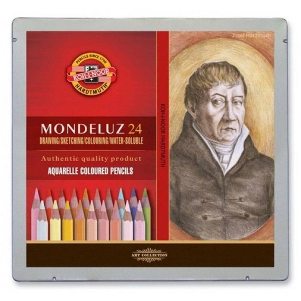Koh-i-Noor Mondeluz Aquarell Watercolor Pencil Set of 24 Portrait 3724