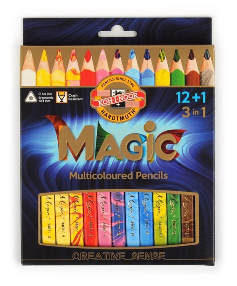Koh-i Noor Multi Color Magic Pencil Thick Color Pencil 12+1 Colors