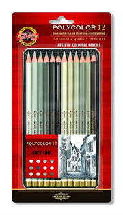 Koh-i Noor Polycolor Gri Tonları Kuru Boya Seti 12'li3822