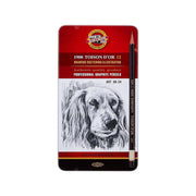 Koh-i Noor Professional Graphite Pencil Set Natural 8B-2H Metal Box