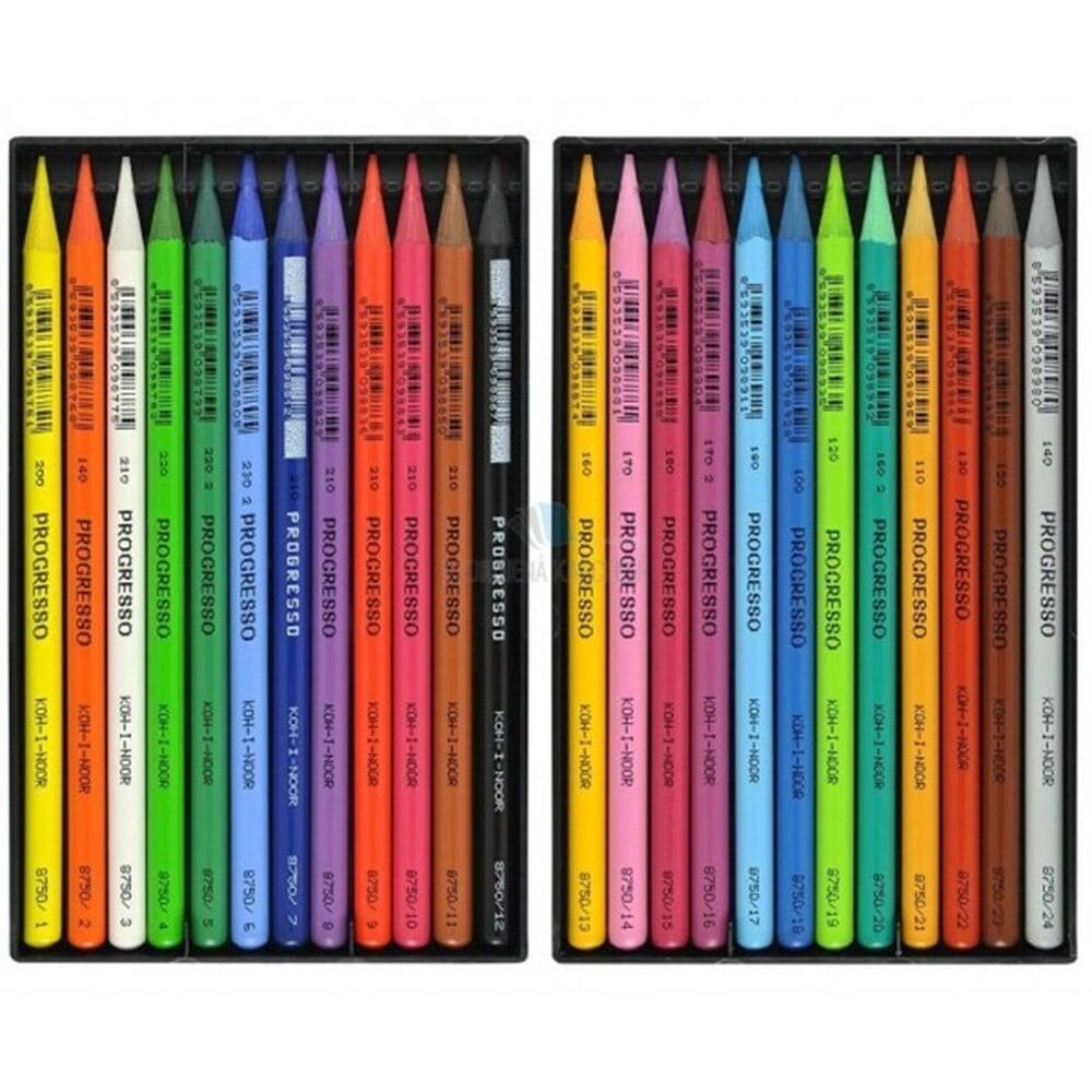 Koh-i Noor Progresso Ahşapsız Kuru Boya Seti 24'lü 8758