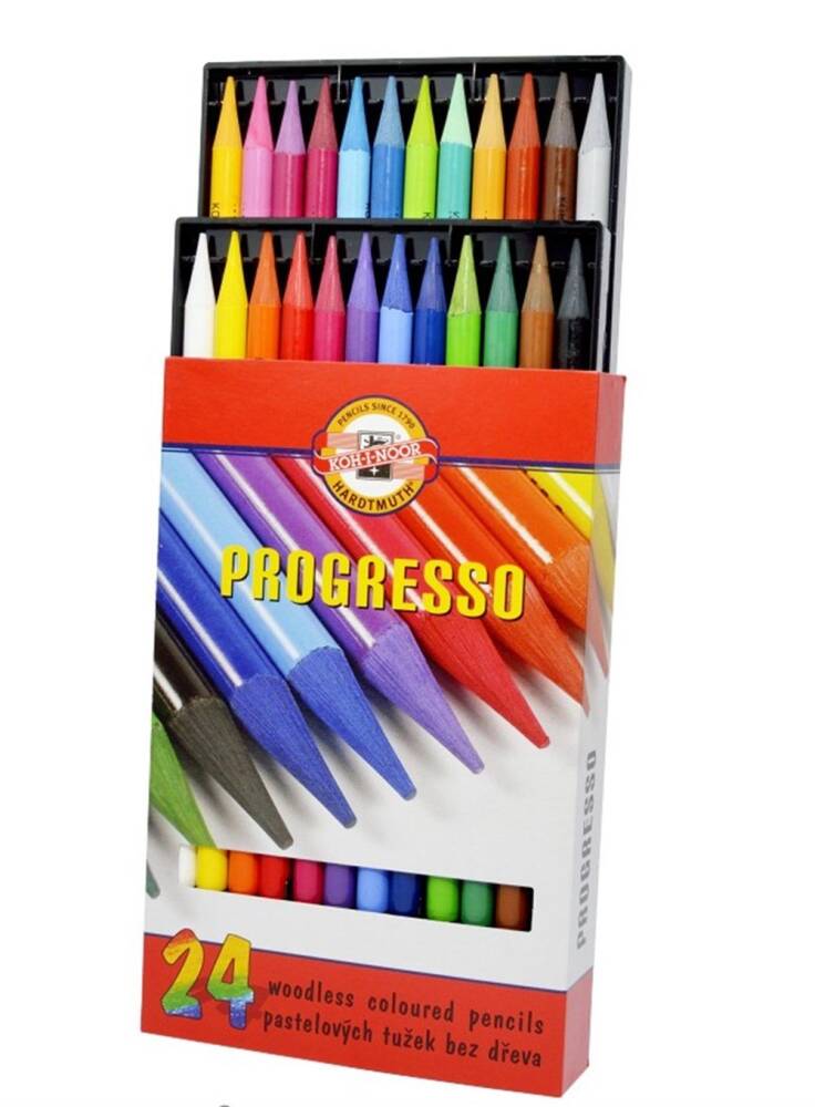 Koh-i Noor Progresso Ahşapsız Kuru Boya Seti 24'lü 8758