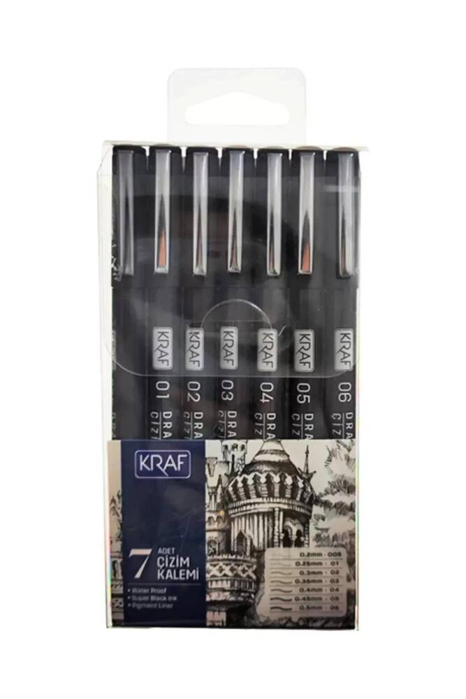 Kraf Drawing Pen - 7-Piece Drawing Pen Set