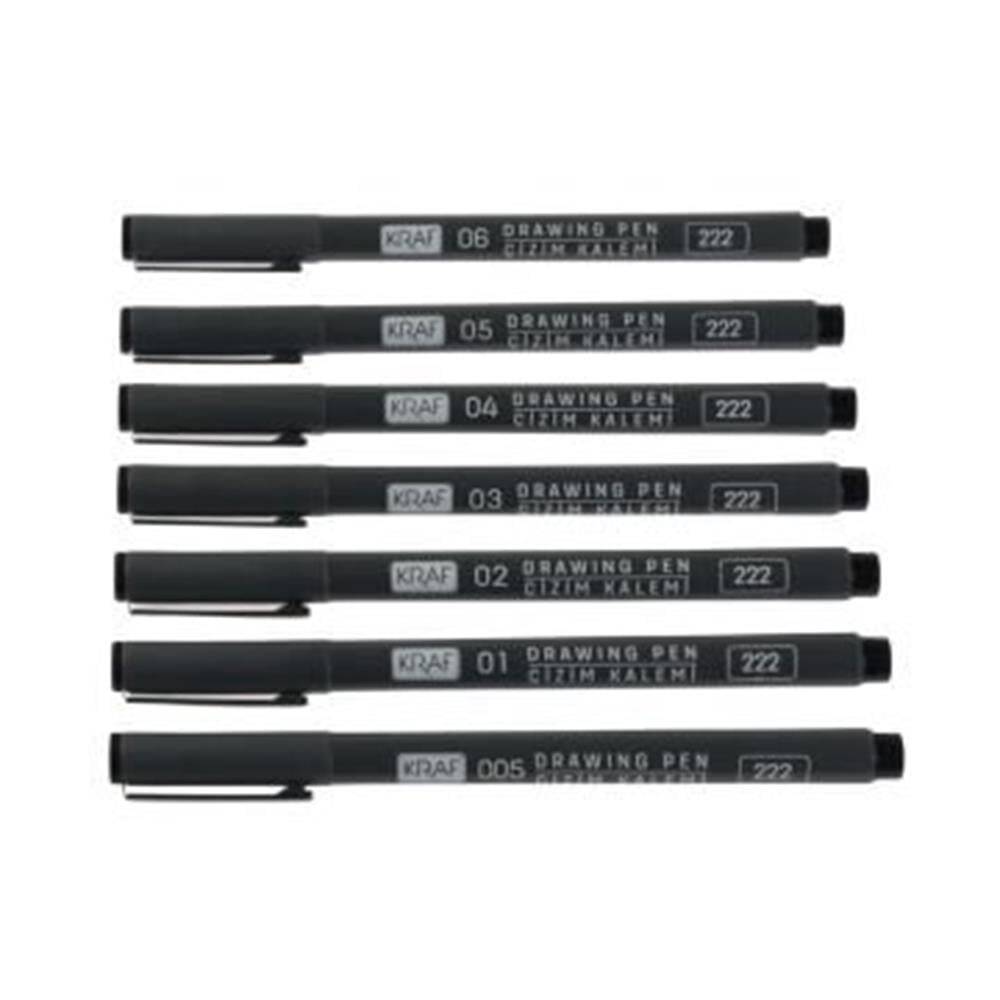 Kraf Drawing Pen - 7-Piece Drawing Pen Set