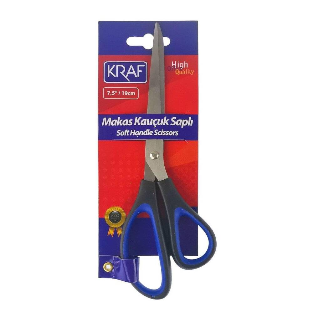 Kraf Scissors with Rubber Handle 19 cm