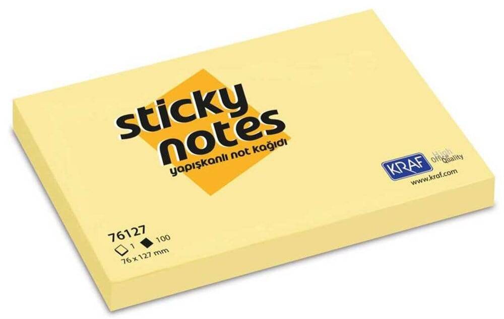 Kraft Sticky Note Paper 76X127 Yellow