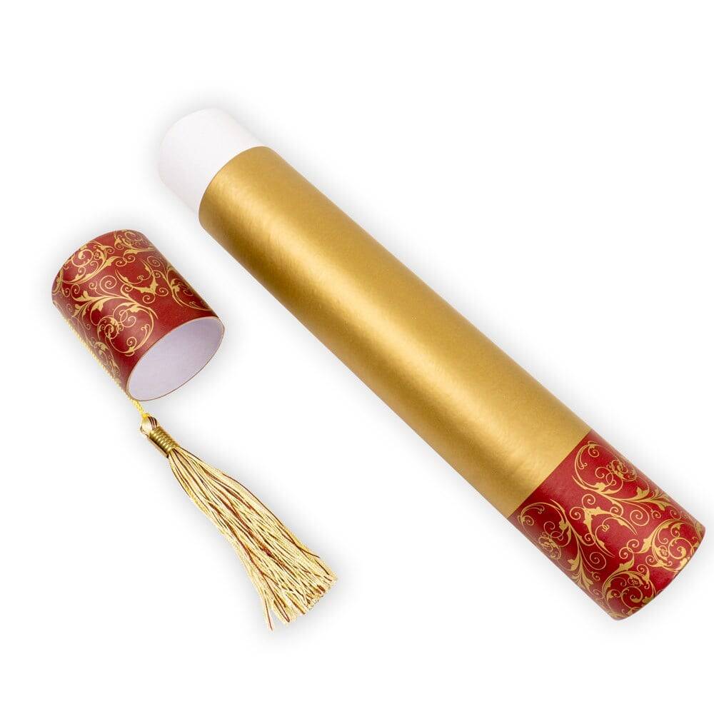 Traditional Cylindrical Calligraphy Pen Case (Patterned)