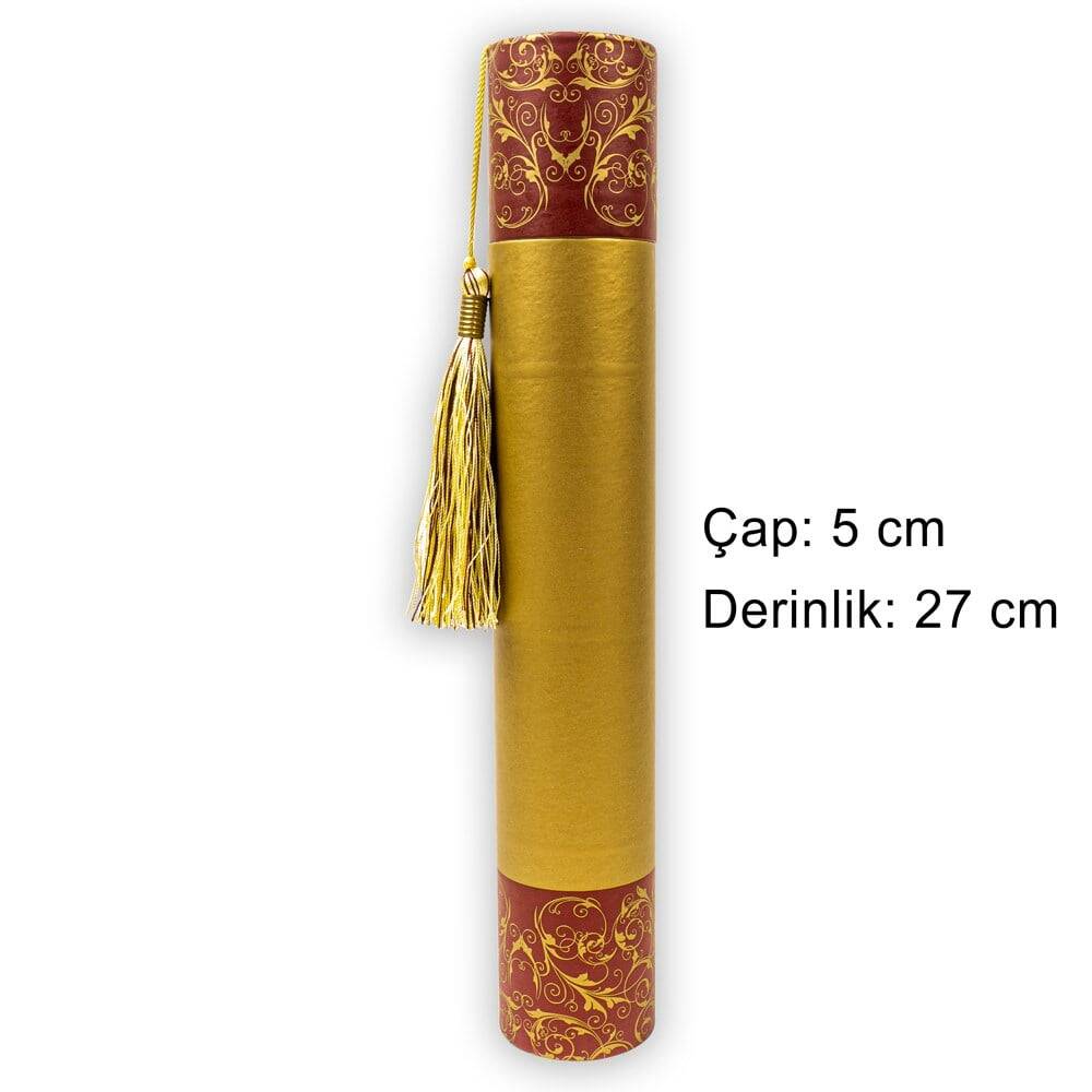 Traditional Cylindrical Calligraphy Pen Case (Patterned)