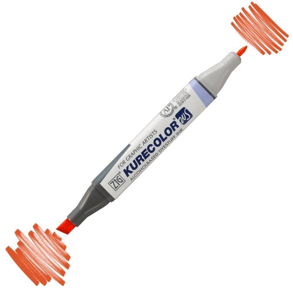 Kuretake Zig Kc-3000 Twin S Marker Kalem 215 Scarlet Red