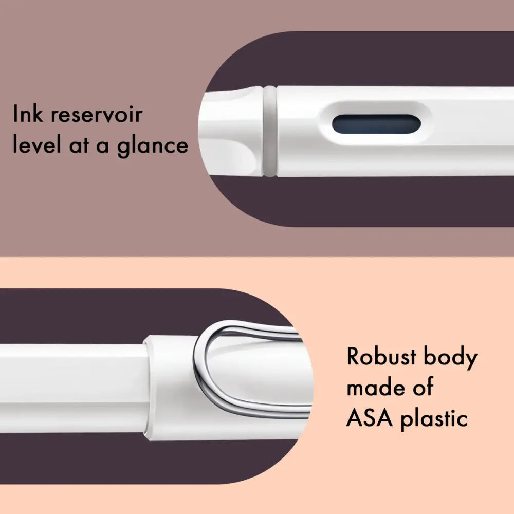 Lamy Safari Fountain Pen Metal Clip M Nib White